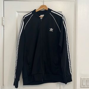 black adidas zip up